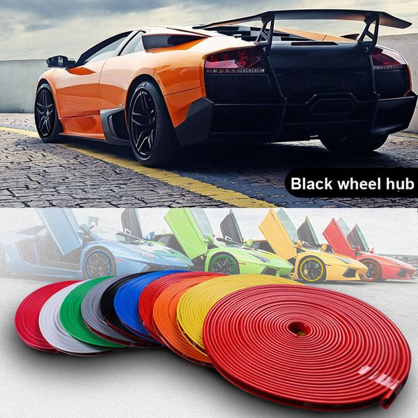 

8m car wheel hub rim edge protector ring tire strip guard rubber sticker decals