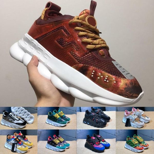 

Chain reaction love neaker port men women fa hion luxury de igner ca ual hoe trainer lightweight link embo ed ole with du t bag