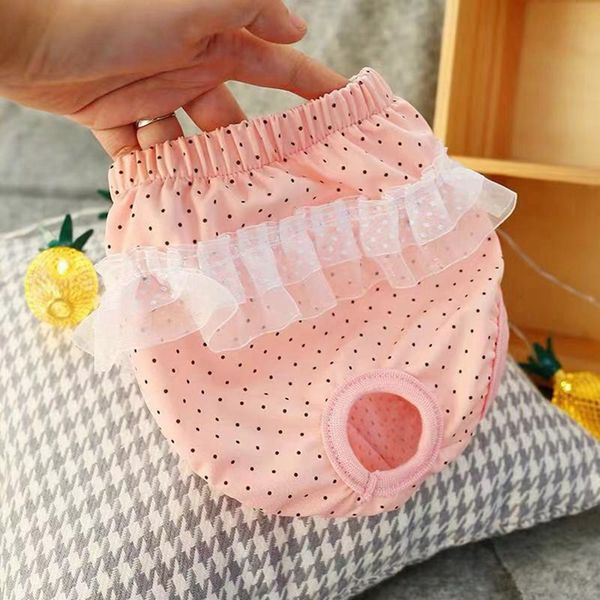 

dog physiological pants cute lace edge diaper sanitary washable female dog shorts panties menstruation underwear briefs jumpsuit