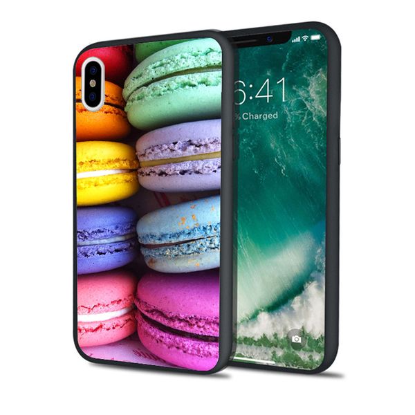 

capa luxury rainbow macarons case for iphone 11 pro xs max xr 8 7 6s plus 5s se 5 case soft silicone cover.