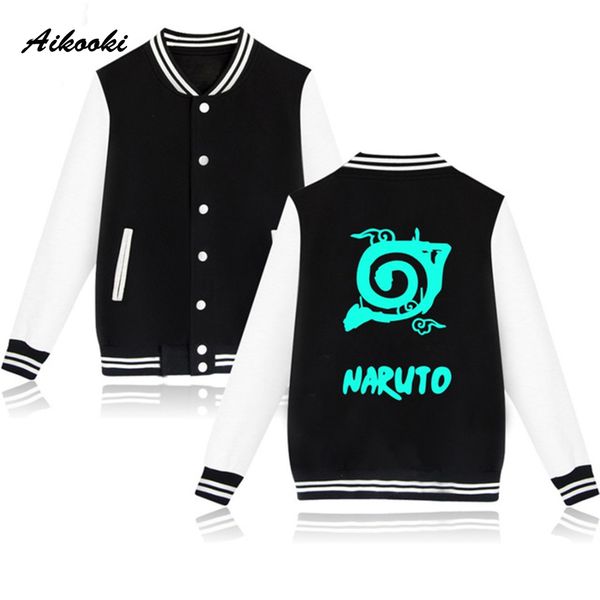 

naruto baseball jacket men women harajuku sweatshirt coats 2019 winter jackets anime naruto capless hoodies jacket mens, Black;brown