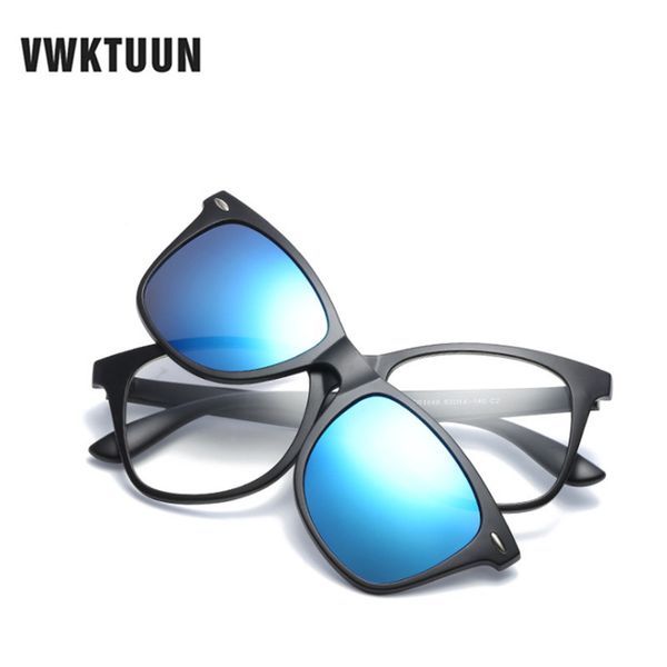 

vwktuun polarized sunglasses men magnetic clip on glasses mirror clip sunglass night vision driving sun glasses for mens points, White;black