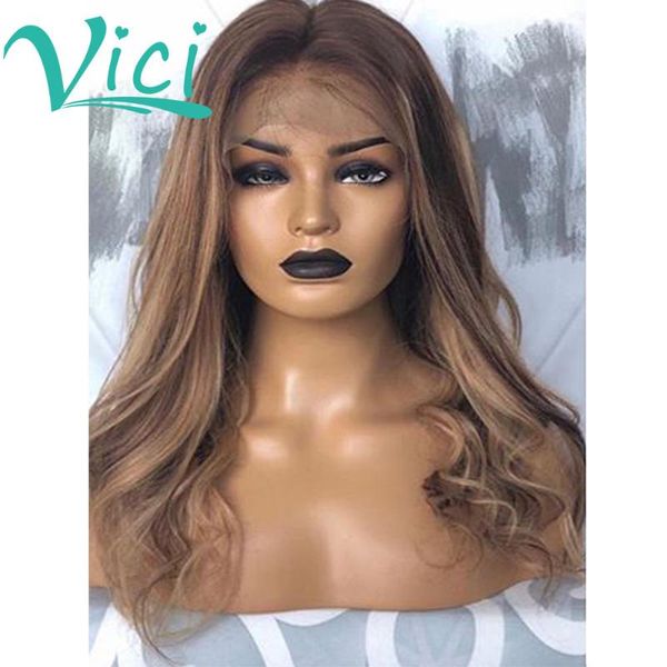 

4/27 мед блондинка кружева спереди парик ombre парик человеческих волос цветные скорости 13x6 фронта шнурка человеческих волос выделите объе, Black;brown