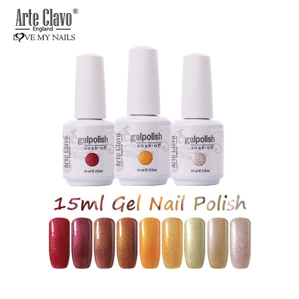 

arte clavo 15ml uv gel nail polish vernis lucky autumn colors nail gel varnish hybird primer base coat art manicure, Red;pink
