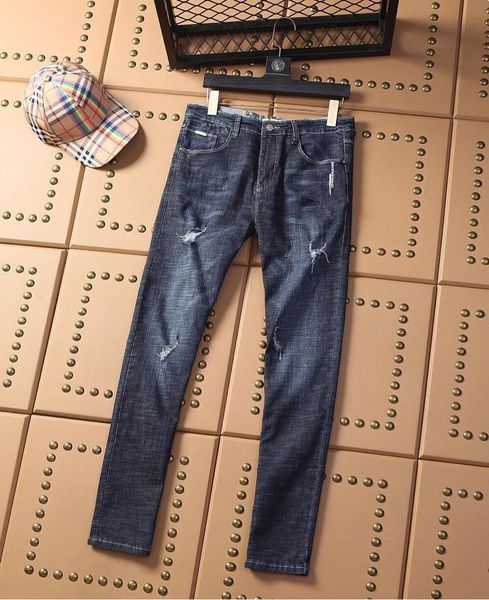 

designer men luxur ybur berrys jeans slim fit print brand splice washed casual pants fashion pants popularhiphop classic cowboy pants