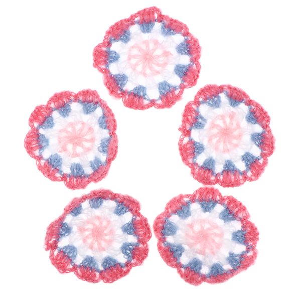 

5pcs crochet coaster appliques handmade crochet, Black