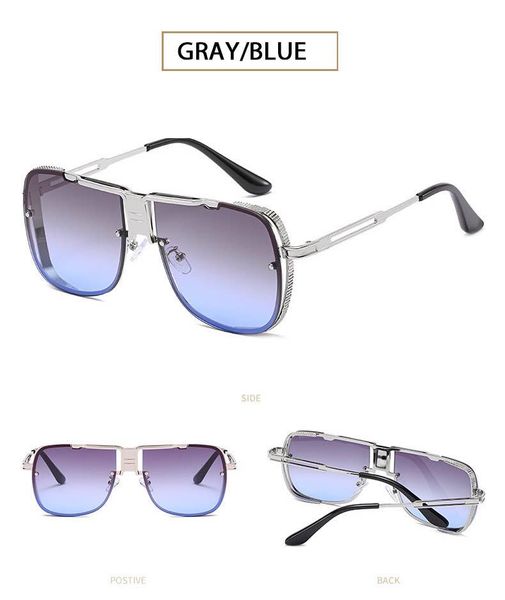 

european and american fashion iron man men and women metal frame sunglasses luxury designer polarized sunglasses packaging box