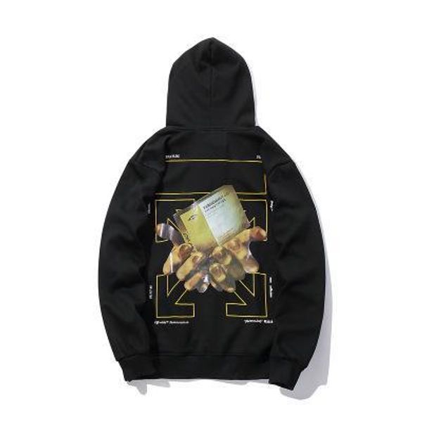 

new men's wear designer fashion trend print thin section hoodie youth casual hoodie casual personality men's clothing sale, Black