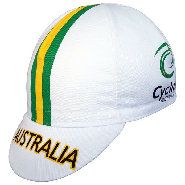 

cycling australia team cotton cap road bike wear cycling caps lightweight breathable men and women headwear, Black