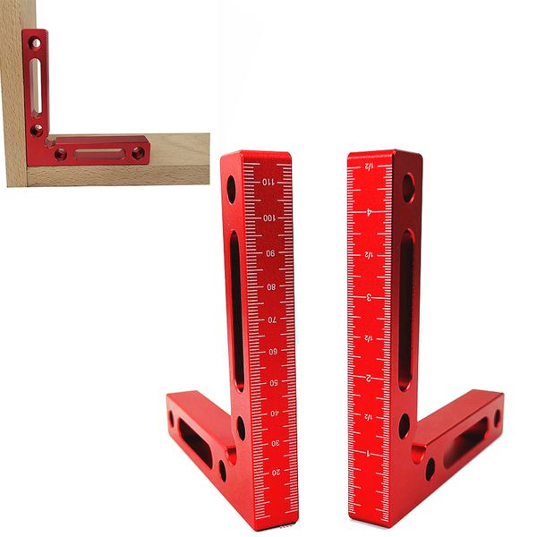 

l-120mm aluminium right angle precision measuring ruler 90 degree clamp positioning square height ruler woodworker diy tool