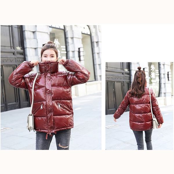 

women designer down coat fashion solid color bright surface outerwear womens luxury fashion hip hop casual parkas, Black