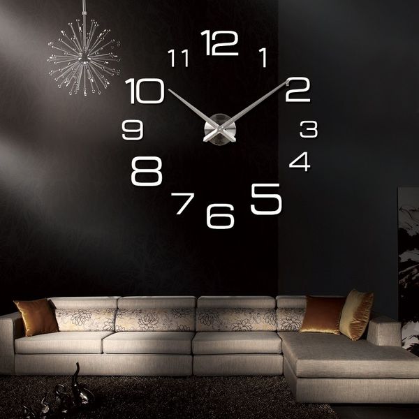 

16 inches new sale wall clock modern 3d big quartz watch clocks living room large clocks home decoration still life circular diy stickers