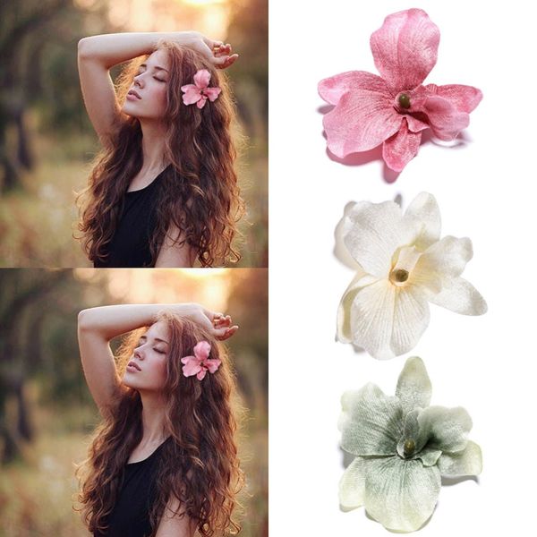M Mism Fashion Korean Girls Elegance Hair Clips Big Cloth Flowers