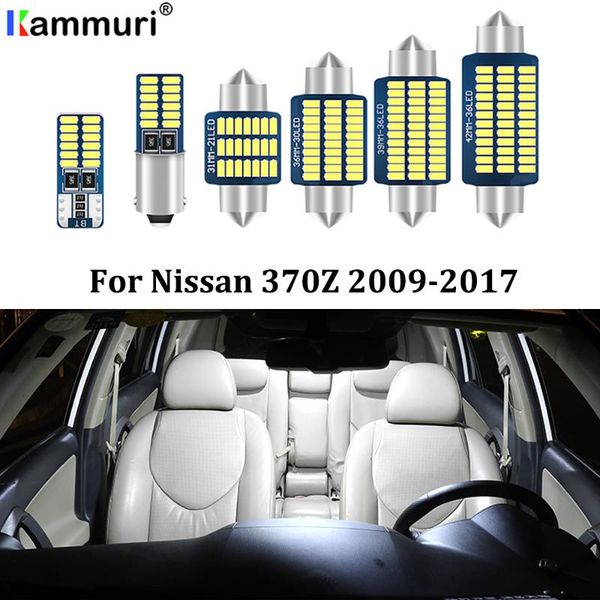 

kammuri 9pcs error white led car interior light package kit for 2009 - 2015 2016 2017 370z led interior lights