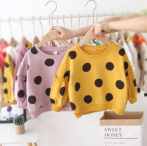

toddler dot print sweatshirt kids baby boys letter coats warm long sleeve winter sweatshirt clothes moleton infantil menina, Black