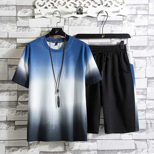 

designer men's tracksuits 2020 new fashion summer mens active crew neck suits brand casual sport tracksuit 4 colors size m-4xl