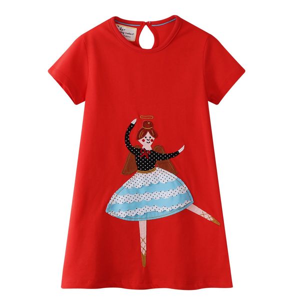 

2019 new dance girls appliqued a line dress fashion summer cartoon cotton princess dresses kids cosplay costumes clothing children clothes, Red;yellow