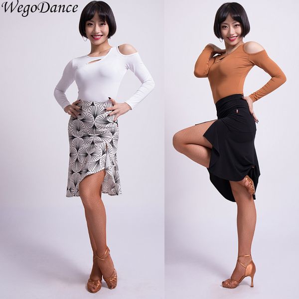 

woman latin dance new half skirt professional dance performance costume hipping, Black;red