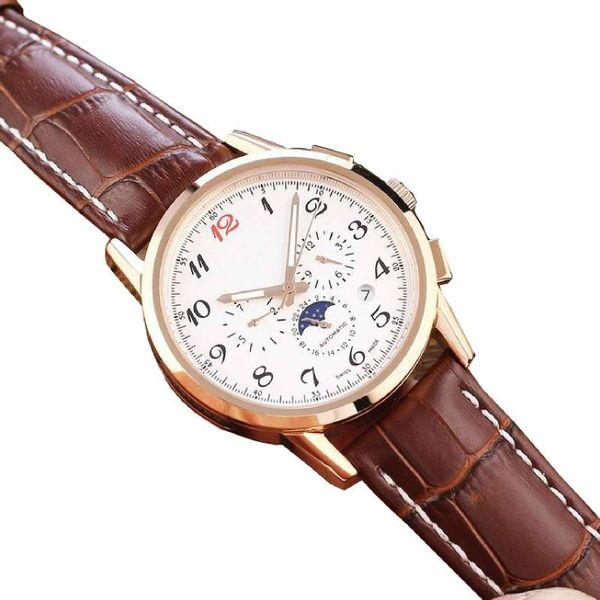 

longine luxury watch men watches movement watch designer watches 40mm 3 dials automatic watch daydate wholesale, Slivery;brown