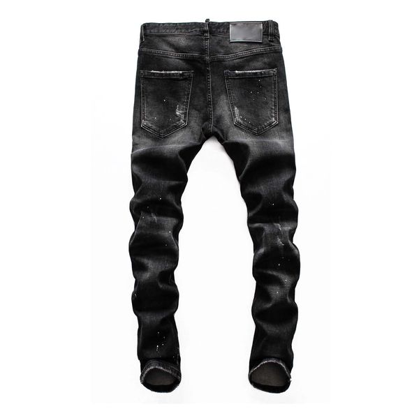 

high end brand private custom mens jeans d2 boutique menswear designer jeans black hole shaved washed fashion male pants, Blue