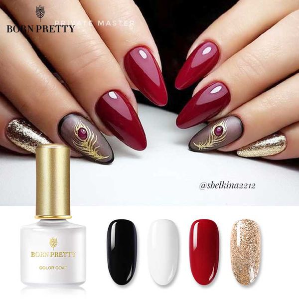 

born pretty 4 бутылки гель-лак набор мерцающих основных функциональных гелевых цветов ногтей soak off polish uv led лак для ногтей, Red;pink