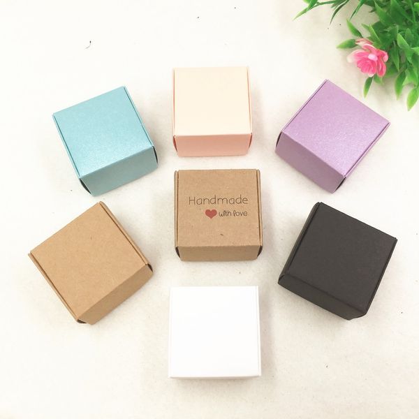 

30pcs/lot two sizes small colorful paper box kraft cardboard handmade soap box,cute gift box, jewelry/candy packaging boxes