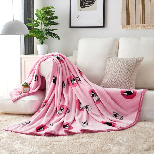 

pink thicken plush bedspread blanket 200x230cm high density super soft flannel blanket for the sofa/bed/car