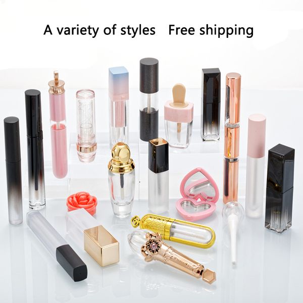 

ins transparent refillable lipstick tube balm lip gloss bottle cosmetic container diy lip glaze gradient sub-bottle b1901