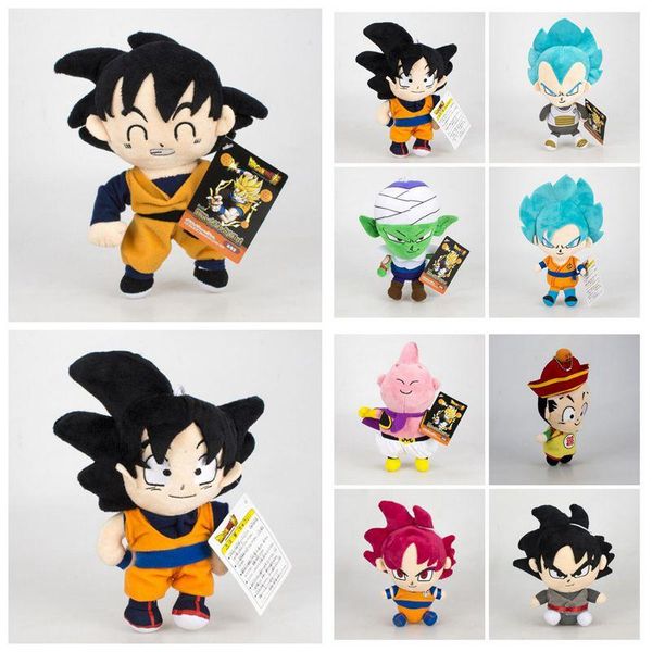 

12 tyle 16 20cm dragon ball z plu h toy cartoon kuririn vegeta goku gohan piccolo beeru tuffed doll kid gift cca11353 20pc