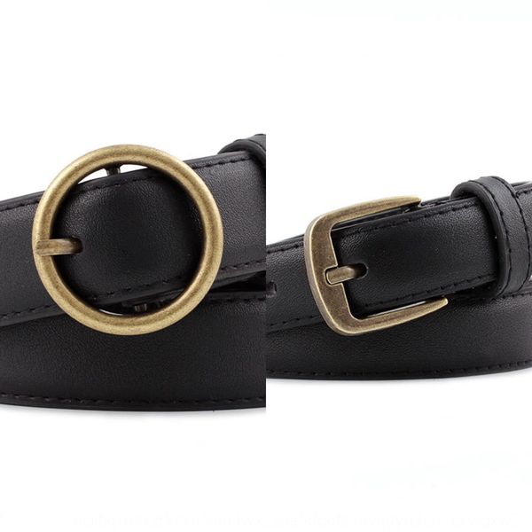 

khjbl young students imitation leather women's pin buckle decorative belt pin children's pants crawler all-match girls' pants, Black;brown