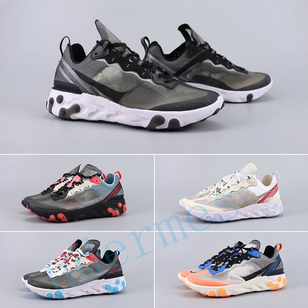 

New React element 87 Casual Shoes men sneakers womens sail desert sand Signal Blue Green Mist Electric Yellow Volt University shoes