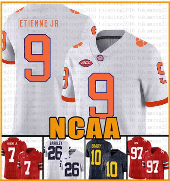 

ncaa clemson tigers trevor lawrence travis etienne jr. american football jersey 2019 patch jerseys tom brady saquon barkley csertc, Black;red