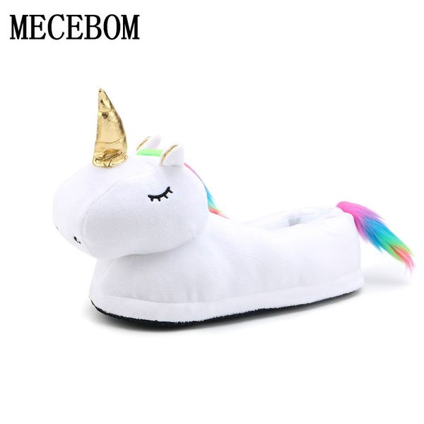 

nice winter indoor slippers plush home shoes unicorn slippers only  warm home shoes christmas gift djs11w, Black