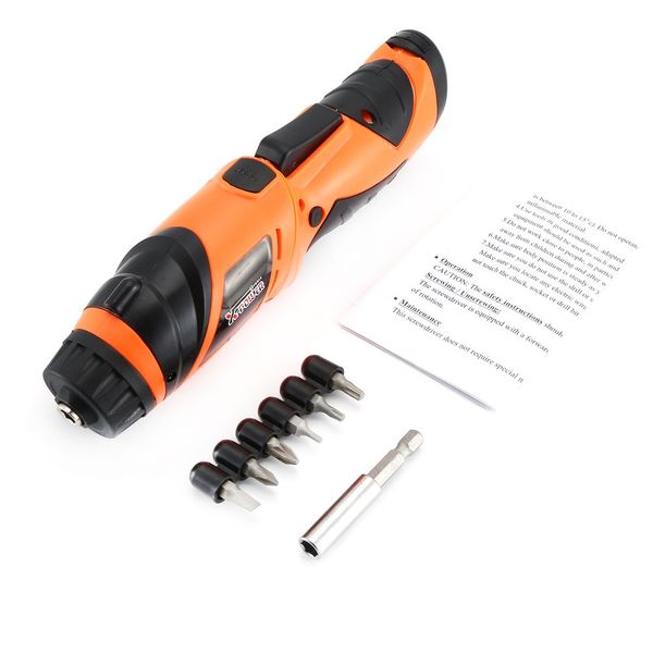 

x-power 6v cordless electric screwdriver bits kit with led lighting wireless screw power driver drill power tools