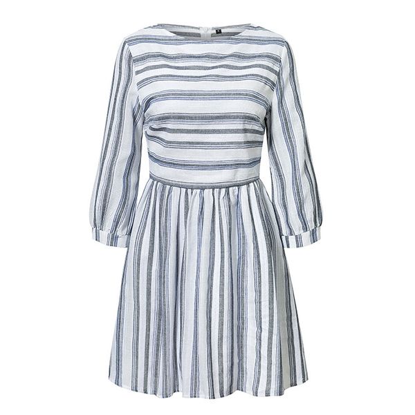 

women designer clothes women designer dresses women summer cotton dress elegant striped o neck short casual holiday beach dresses 2019, Black;gray
