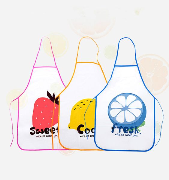

senyue fruit pattern pvc apron for baking cooking waist bib kitchen accessories sleeveless waterproof anti-oil aprons bbq tool