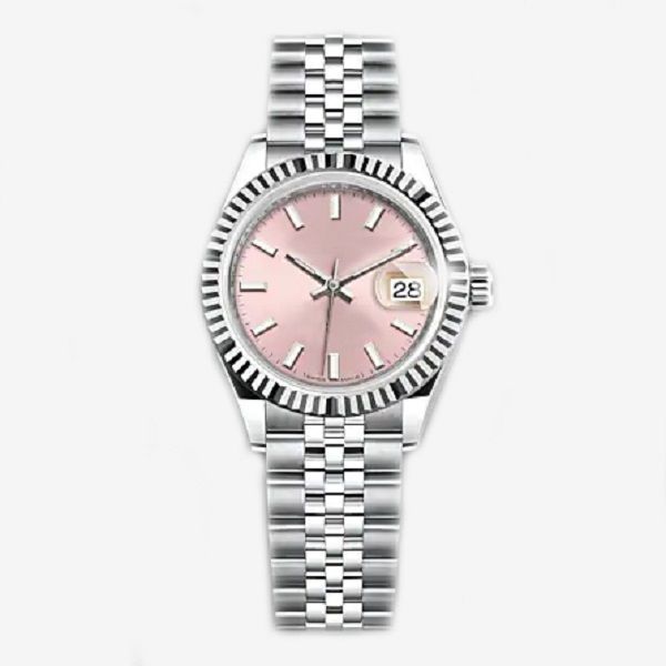 

9 stytles automatic watch women watch 28mm wristwatches dress wristwatch for women jubilee stainless steel strap folding buckle, Slivery;brown