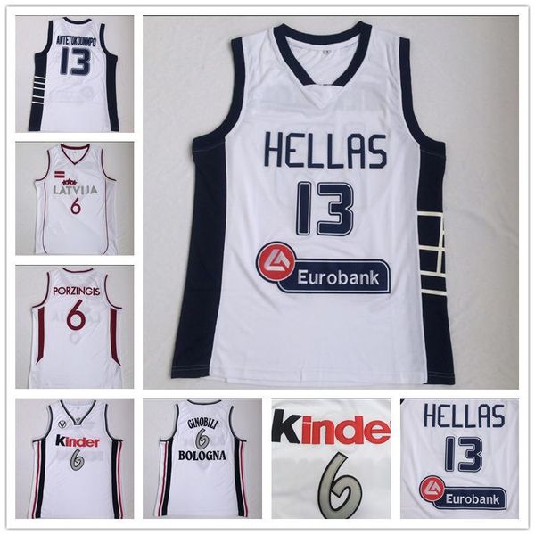 

men's ncaa greece dwayne hellas giannis antetokounmpo basketball jerseys 13 italy kinder bologna 6 manu ginobili latvija kristaps porzi, Black