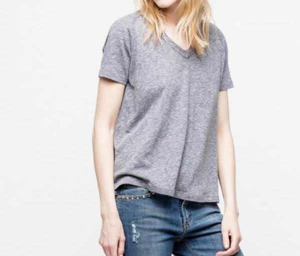 

t shirts ladies designer v neck t shirt short sleeve loose tee female clothing women summer pure color back rhinestone, White