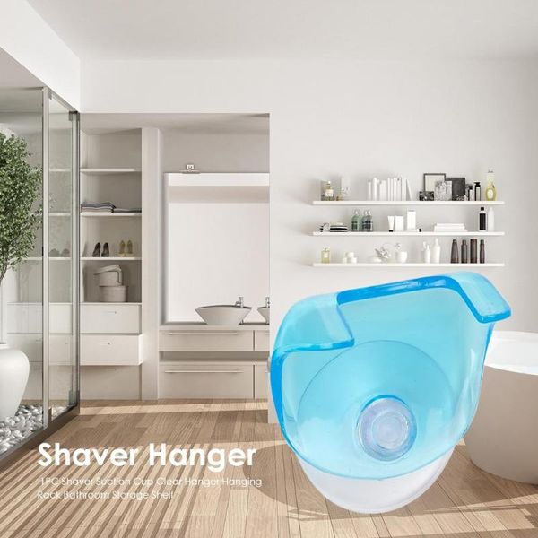 

1pc shaver suction cup clear hanger hanging rack bathroom storage shelf