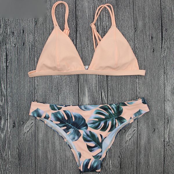 

swimwear women bikinis for women 2019 brazilian set bikinis swimwear white women swimsuit bathing palm print biquini suit maillot de, White;black