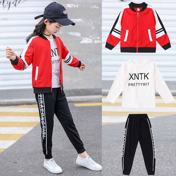 

clothing set girls clothing sets sport suit children jacket kids tracksuit for girls clothes suit children clothes child set, White