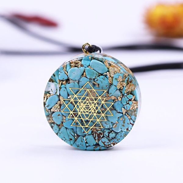 

orgonite energy crystal pendant sacred sri yantra orgonite chakra necklace handcraft pendant gathering wealth brings good luck, Silver