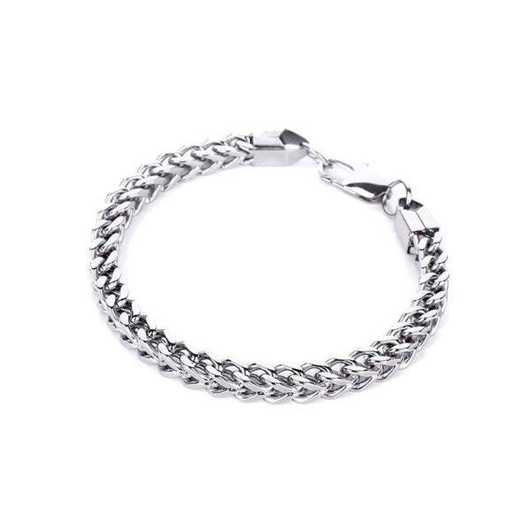 

cuban chain punk hip-hop rock bracelet rapper cool link titanium steel men bracelets jewelry silver male color wholesale hot, Golden;silver