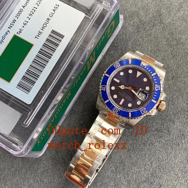 

2020 mens watch blue ceramic bezel gm 904l steel 18k gold automatic cal.3135 men eta perpetual sub wristwatches, Slivery;brown