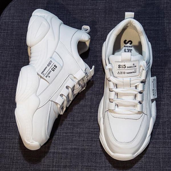 

spring summer new small white shoes thick bottom wild casual sports shoes round head breathable muffin bottom daddy fa1, Black