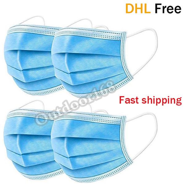 

новая бесплатная доставка dhl 50 одноразовая маска для лица доказательство распыления ткани пыли тумана и вируса трехслойная дышащая защита