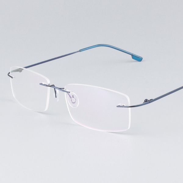 

nywooh men lightweight rimless glasses frames memory titanium eyeglasses spectacle prescription optical frames, Black