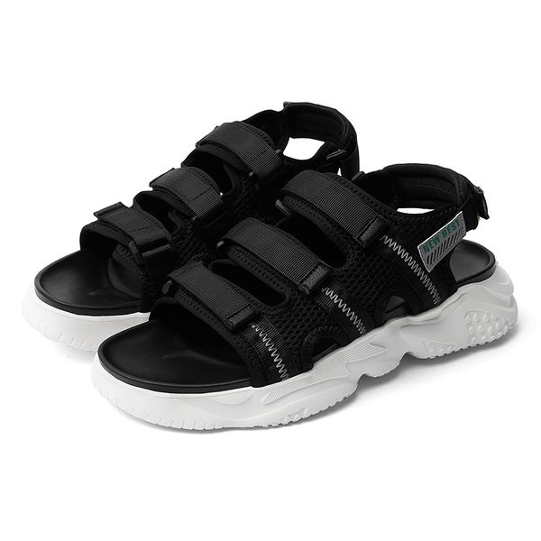 

roman size verano sandalen ete playa sandalia sandale transpirables herren zandalias masculina masculino sandalsslippers couro, Black