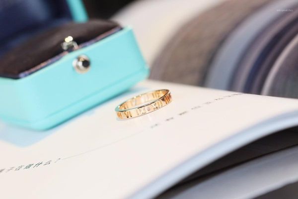 

famous rings roman numerals v gold material women banquet party jewelry gift size 567891, Silver